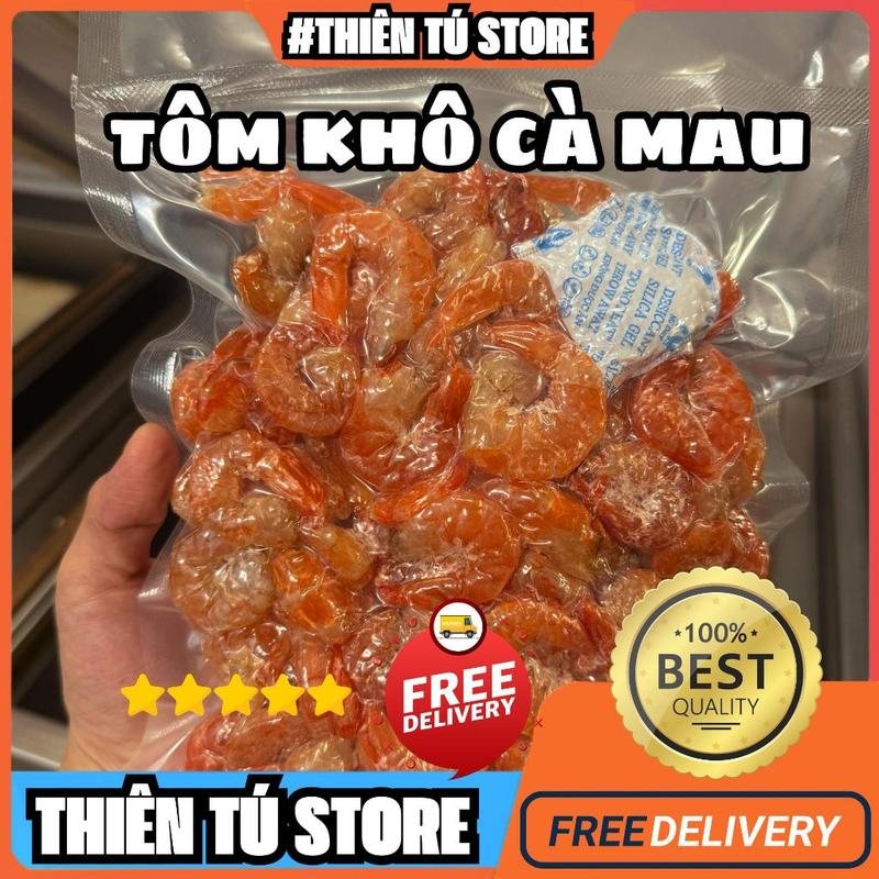 Tôm khô cà mau 500gr dùng để nấu canh nấu nước chiên cơm kho rim phù hợp đặc sản Thiên Tú Store foods tôm khô loại lớn tôm khô