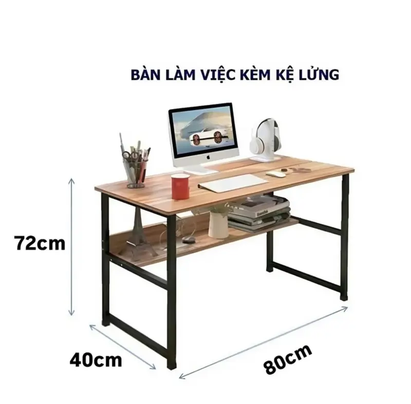 [FREESHIP] Bàn Lửng Làm Việc Bàn Học Chân Sắt Kèm Kệ Lửng Tiết Kiệm Không Gian Phòng - Bàn Lửng bàn làm việc 0