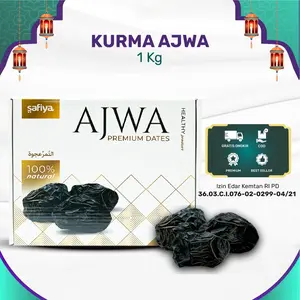 HARGA MURAH Kurma Ajwa 1 Kg Safiya Premium Kurma Nabi Asli Madinah Kurma Kering Kurma Hitam