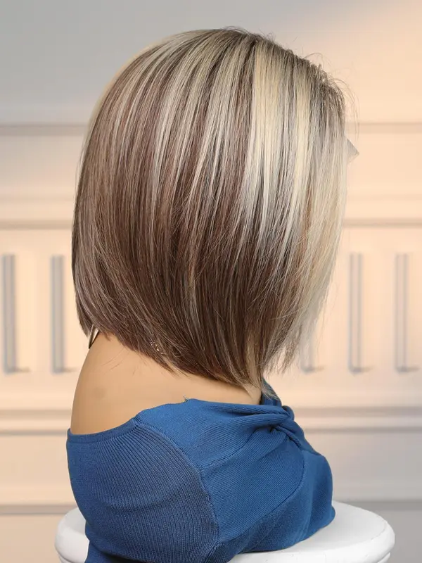 10 Inch Short Straight Wigs for Women Short Hair, Gorgeous Fluffy Wigs without Bangs, Synthetic Wigs for Party, Daily Use 6