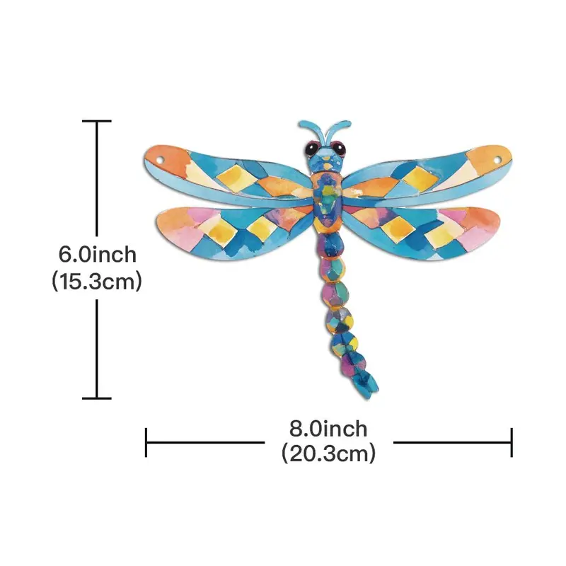 Dragonfly Pattern Wall Decor, Creative Metal Wall Art, Wall Hanging Decor for Home Farmhouse Living Room Yard Flower Garden Backyard, Ornaments 1