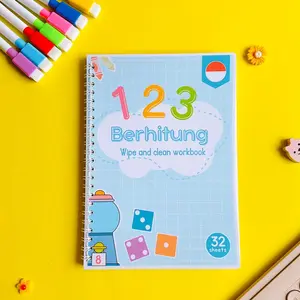 Workbook Anak Berhitung Usia 2 3 4 5 6 tahun / Worksheet Mengenal Angka Belajar Edukasi
