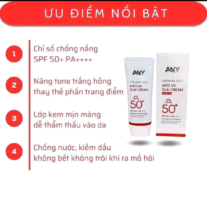 [Mua 1 Tặng 1] Kem Chống Nắng ANY PREMIUM GOLF ANTI UV TONE-UP SPS50+ Nâng Tone Trắng Hồng Không Cần Mekup 8