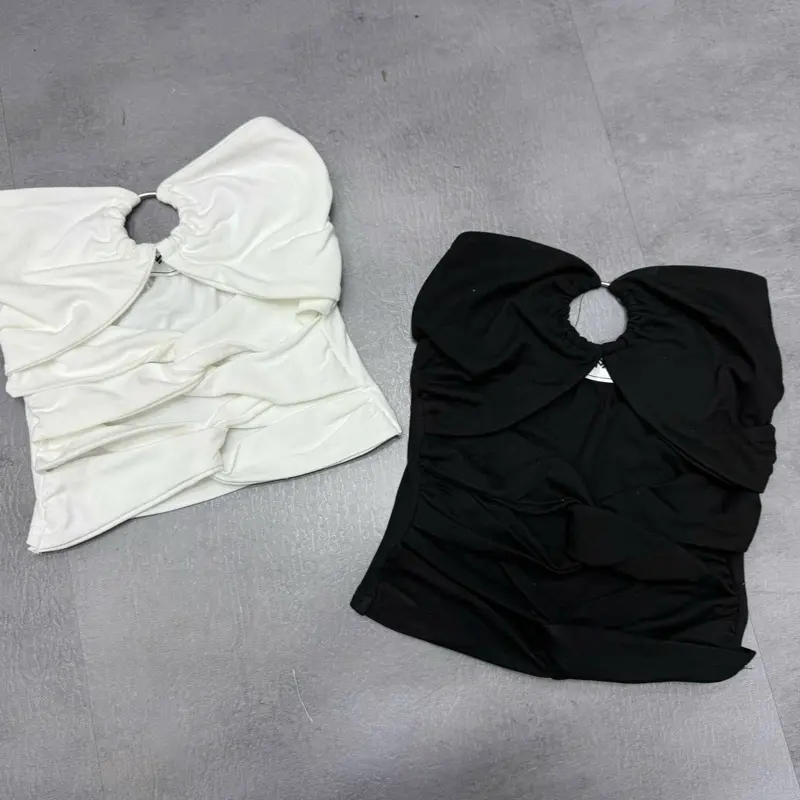 áo thun xoắn ngực phối dây eo a04 3