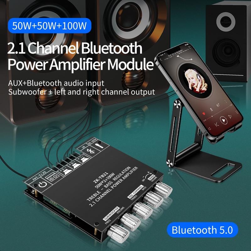 Product Introduction of ZK-TB21 Kỹ Thuật Số Bảng Mạch Khuếch Đại Âm Thanh Subwoofer Bluetooth 5.0 Kênh 2.1 9