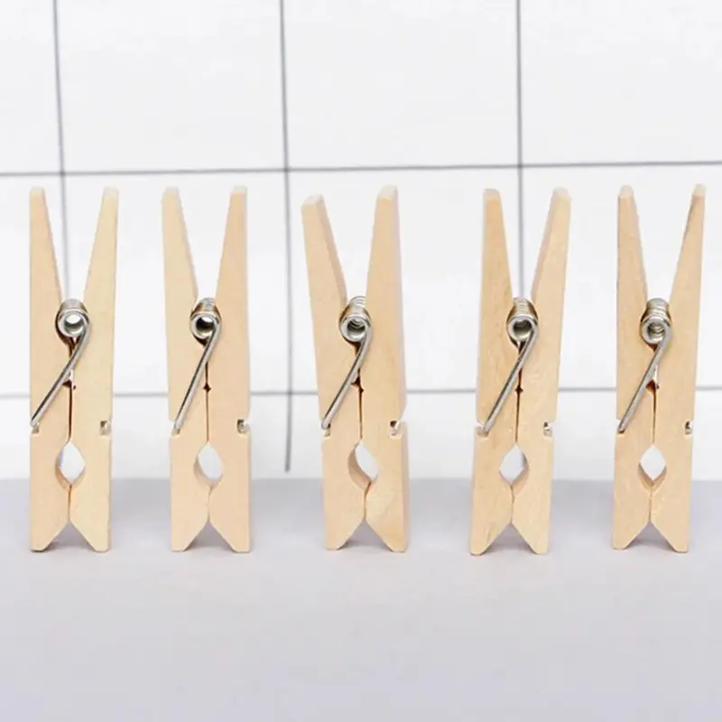 Kẹp Gỗ Mini, Bán Chạy, 50 / 100 CÁI, Thủ Công Thủ Công, Kẹp Ảnh Trang Trí, Đồ Trang Trí Thủ Công Ghim Quần Áo, 2,5cm, Thích Hợp Cho Gia Đình Và Văn Phòng 2