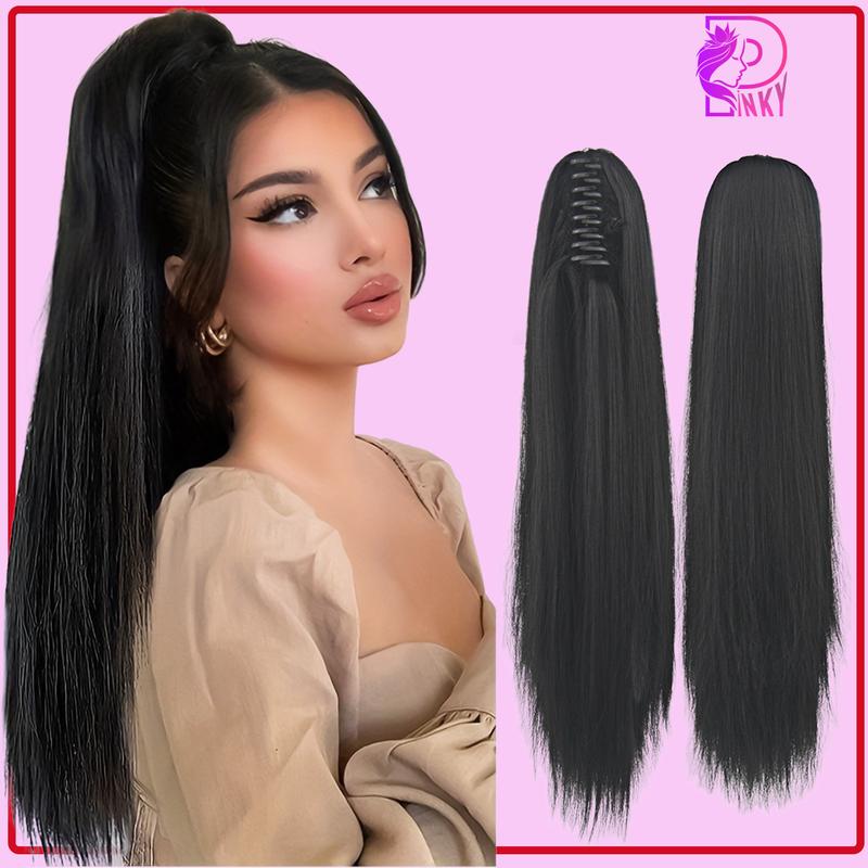 Tóc giả ngoặm thẳng kẹp lớn 55cm, kẹp tóc đuôi ngựa thẳng cao cấp hàng loại dày