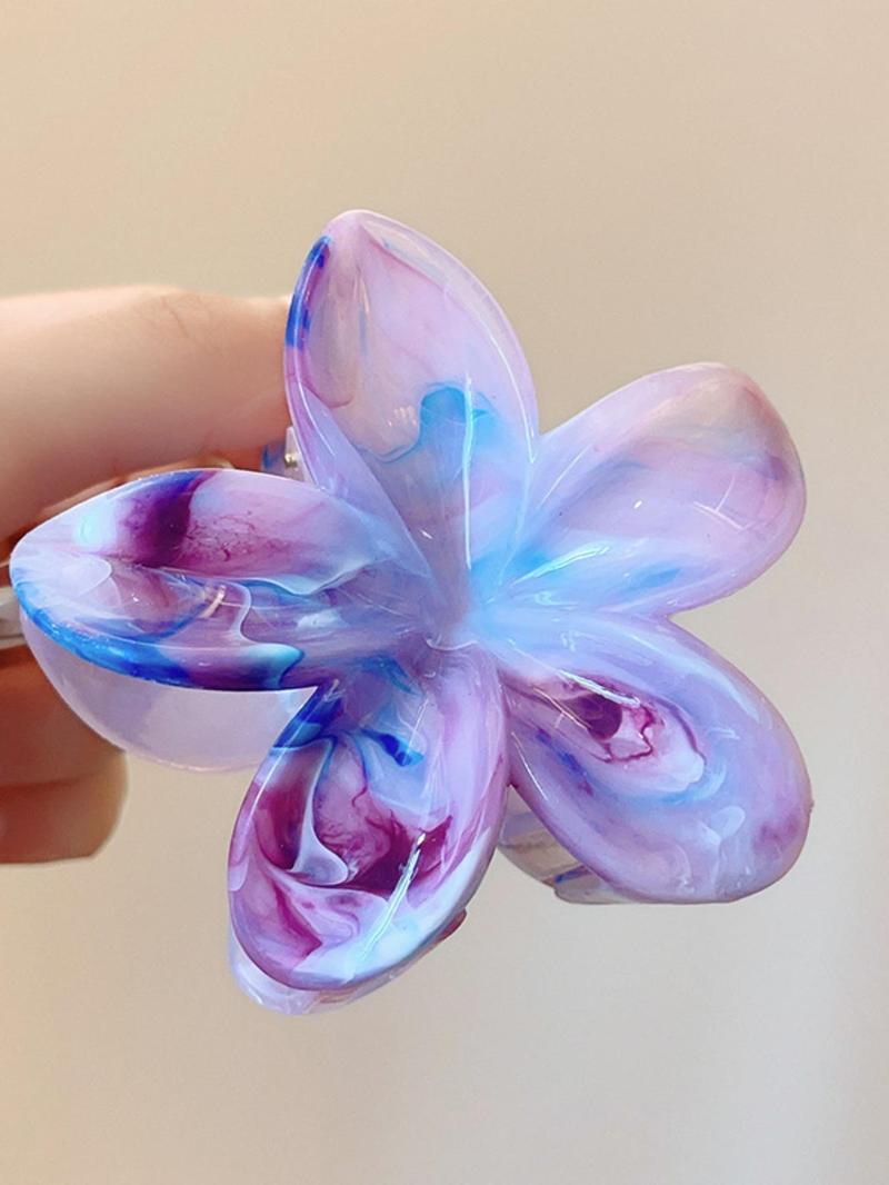 Product Introduction of Cute Flower Design Hair Claws, Colorblock & Tie Dye & Floral Pattern Hair Claws, Fashion Hair Accessories for Women & Girls 4