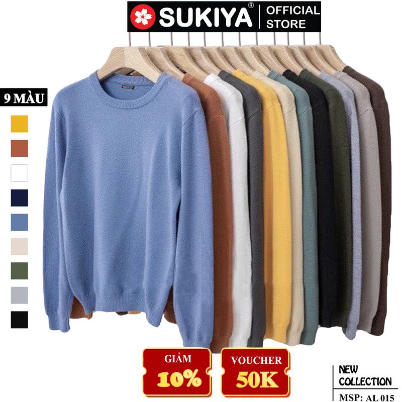 Áo Len Nam Cổ Tròn SUKIYA Chất lông thỏ mềm mại, Màu mới nhất 2024 AL15 Menswear Shirt