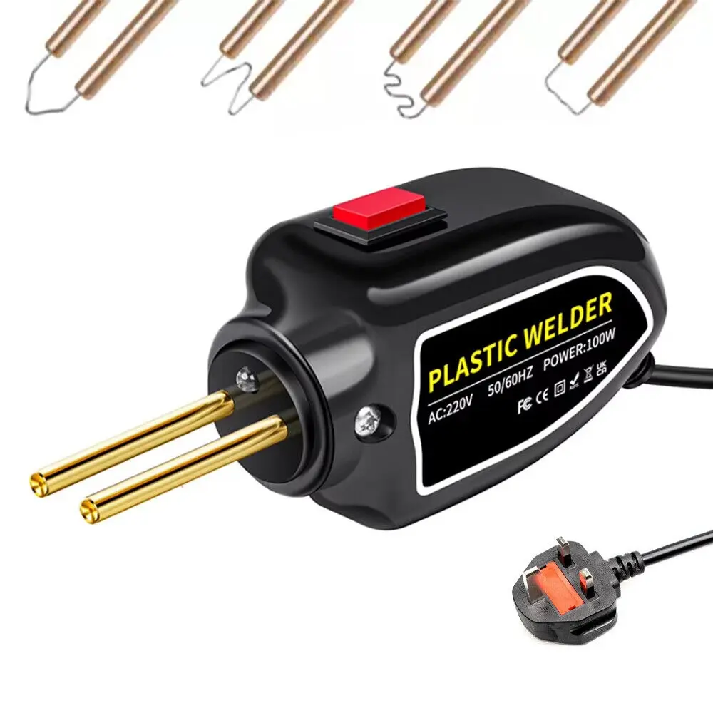 optheop Useful Plastic Stapler Guns Repair Tools 100W High Power Car Bumper Repair UK Plug Mini Style Welding Equipment
