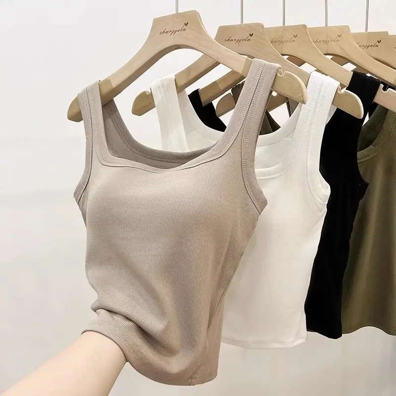 Áo Vest Trung Quốc Mới Tích Hợp Đệm Ngực, Bộ 2 Món, Dây Treo Bó Sát, Áo Cơ Sở Không Tay Ngực Siêu Dưới, Thích Hợp Cho Bộ Sưu Tập 1350 Người, Dopamine, Áo Trên