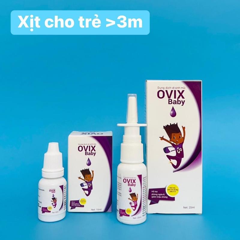 Xịt mũi ovix baby 20 ml dưỡng ẩm mũi, ngăn ngừa khô mũi