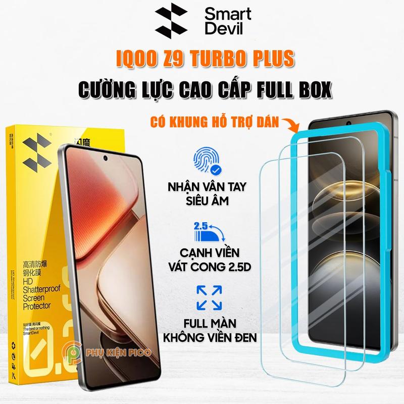  Kính cường lực Smart Devil dành cho điện thoại iQOO Z9 Turbo Plus trong suốt full màn hình - Phụ Kiện 