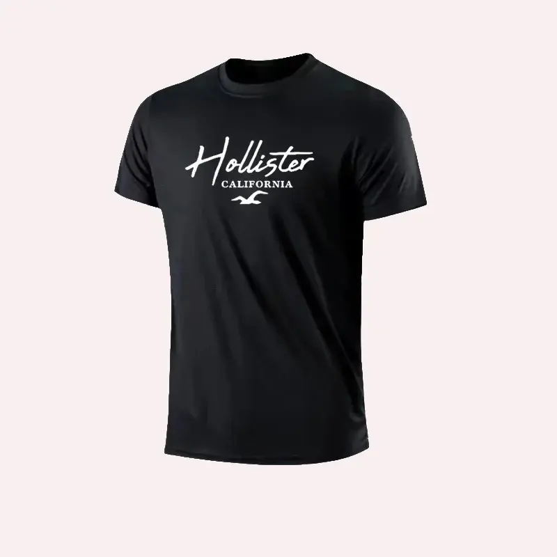 Men's summer new digital printing super elastic casual short-sleeved men's daily party family social t-shirt solid color vintage