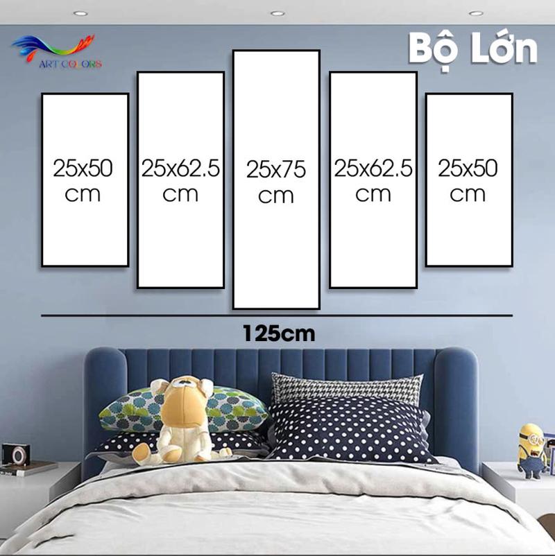 Product Introduction of Tranh Treo tường - Bộ 5 tấm tranh tráng gương Cửu Ngư Quần Hội - Bo viền cao cấp 3