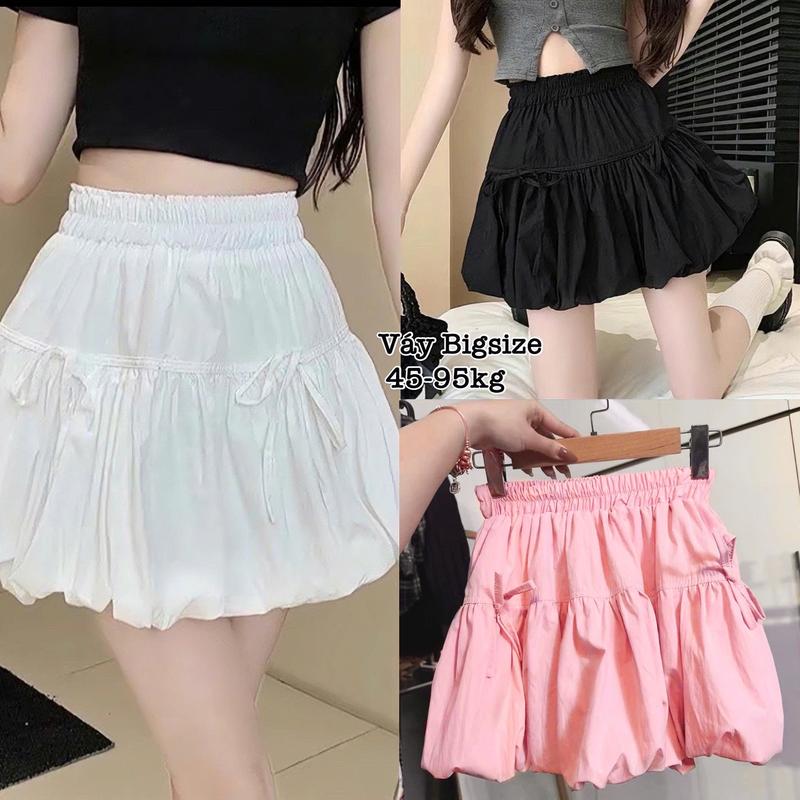 Chân Váy Bigsize Vải Lụa Chéo Thái Mềm Bồng Xinh Mịn Có Lót Trong Hot Hit Nữ Cao Cấp Xinh Đẹp Sang Trọng Dễ Thương Giá Rẻ 40-95kg Én Nhỏ Có Bigsize Nhung Kem Voi Nho Voan Đen - 2258
