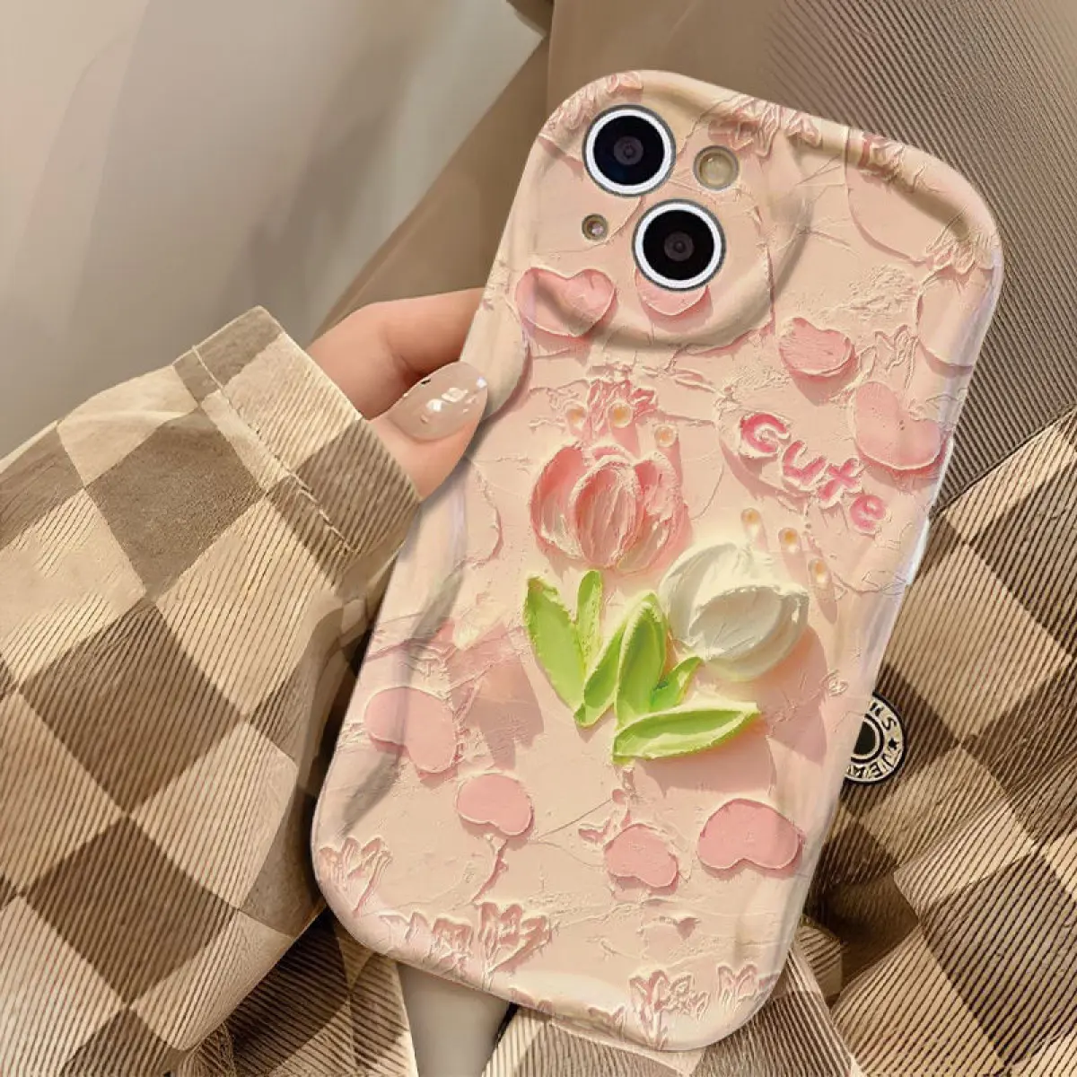 Ốp Điện Thoại Hoa Tulip, Thiết Kế Cá Tính, Tương Thích Với iPhone 11 / 15, 12 / 13 / 14 / 16, Pro Max, Chống Sốc Và Chống Thấm Nước, Làm Bằng Silicon, Có Thể Thay Đổi Hình Nền, Ốp Bảo Vệ Case Phụ Kiện