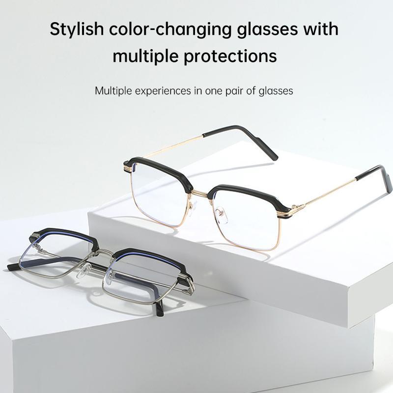 Kính SUNNYINS-Photochromic dành cho nam giới, kính cảm quang chốngxanh biển ánh sáng, kính kinh doanh, khung Retro, nửa khung, kính quang học thay đổi màu sắc Nữ 3
