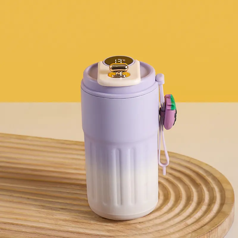 New Coffee Cup 316 Stainless Steel Insulation Cup Women's Water Cup Intelligent Temperature Display Insulation Cup Cold and Hot Drink Water Cup Office Cup Sports Outdoor Water Cup Gradient Color Water Cup 410ml