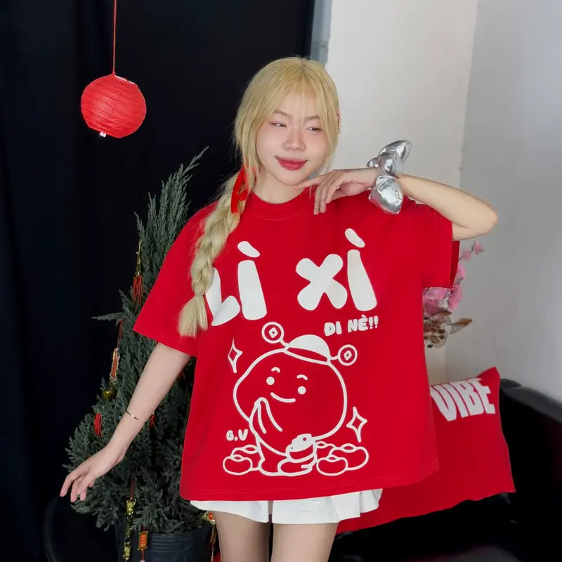 Áo thun GOD VIBE phong cách Unisex Nam Nữ form BOXY GTK160 Cotton Cổ Tròn Top 1