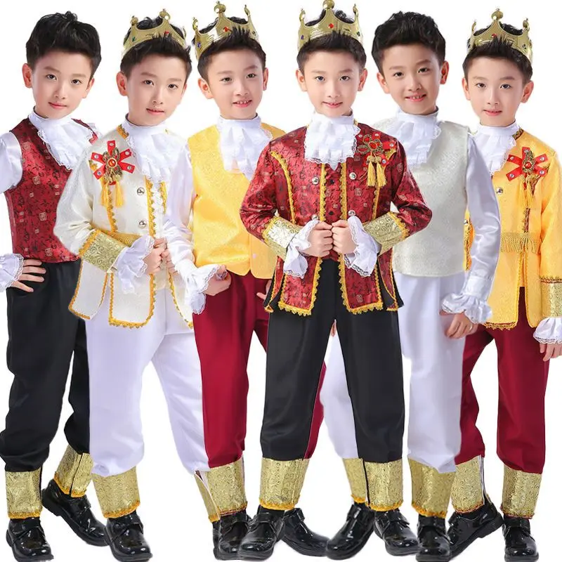 Children's Day Prince Costume Russian Male Court Dress Dutch British European Noble Stage Drama