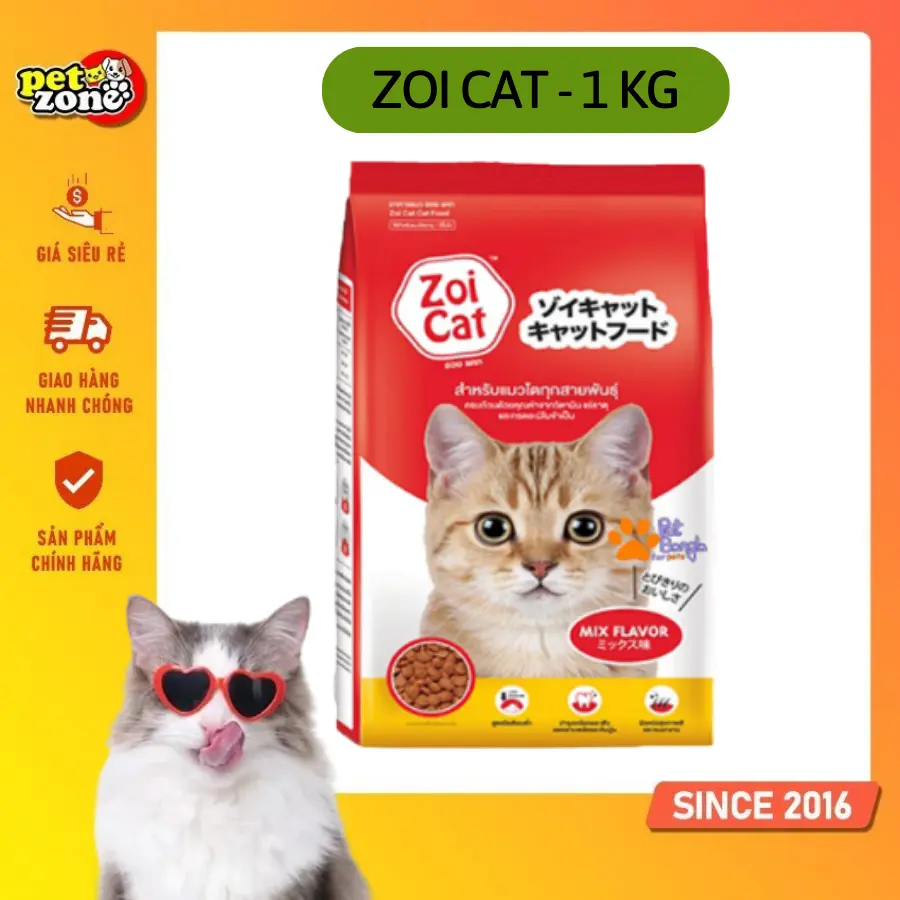 Thức ăn hạt cho mèo Zoi Cat 1kg (Date xa)