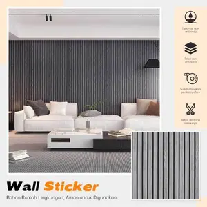 Wallpaper Sticker Dinding Motif Wood Panel Ukuran 45 cm x 8 Meter