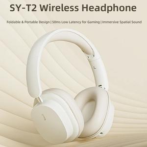 Fon Telinga Bluetooth, Asal SY-T2, Fon Telinga, Kualiti Tinggi, Pembatalan Bunyi, Mikrofon Tanpa Wayar, Fon Telinga Berwayar, Sesuai untuk Pemain Permainan, Fungsi Wayarles Amplifier Mic  Earphones Audio Headset Speaker earbuds wireless headphone