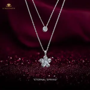 Luxeglamour - Kalung Titanium Silver | Eternal Spring Double Layer Seri Remaja