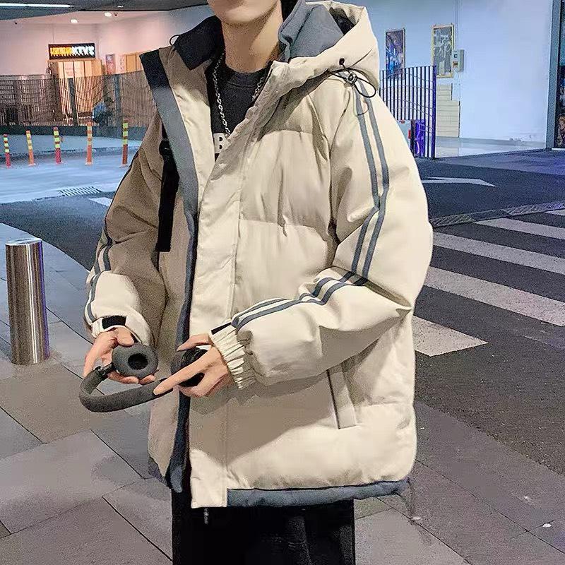 Áo khoác phao đại hàn có mũ phối sọc ở tay là điểm nhấn - Áo xuất dư dày mặc ấm. Nice Clothes aokhoac nam áo phao áophao 3 sọc