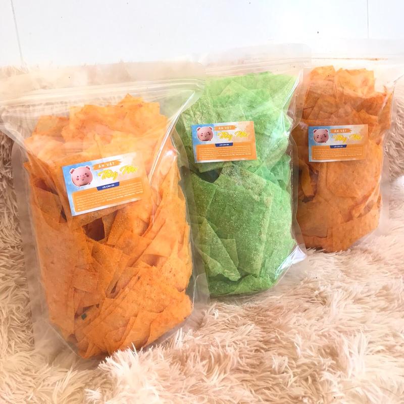    Mã 1122    900G 3 Túi 2 Vị Phô Mai Tôm 1 Phô Mai Lá Dứa -Ăn Vặt  Thùy Như Snack Food 