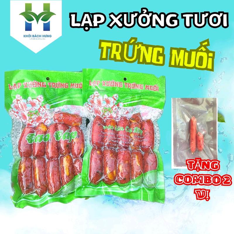 1 kg lạp xưởng heo trứng muối sấy dẻo - 20% trứng muối-Đặc sản CAI LẬY vị mặn ngọt - 1kg ( 2 túi 16-20 cây) - (Tặng gói nhỏ 2 vị lạp tôm và lạp heo khô). [Khởi Bách Hưng]