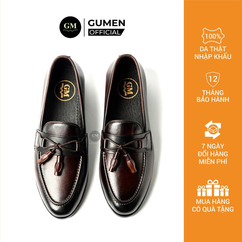 [ GUMEN ] Giày Lười Công Sở Nam GL 09 NÂU Đi Làm Da Bò NAPPA Mềm Mại Thoáng Khí Trẻ Trung Thời Trang Phong Cách.
