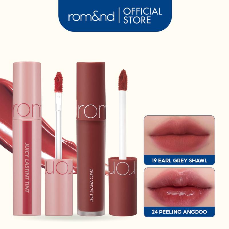 Combo Son Tint Romand Juicy Lasting Tint Ripe Fruit 5.5g + Son kem Romand Zero Velvet Tint 5.5g Cosmetic Son Môi