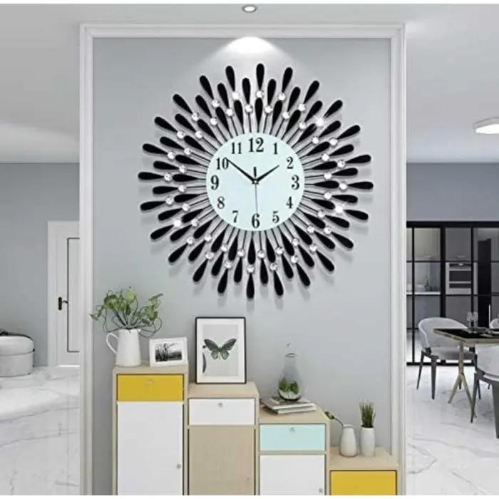TaffHOME Jam Dinding 3D Quartz Clock Creative Luxury Diamond 38cm - H74 8
