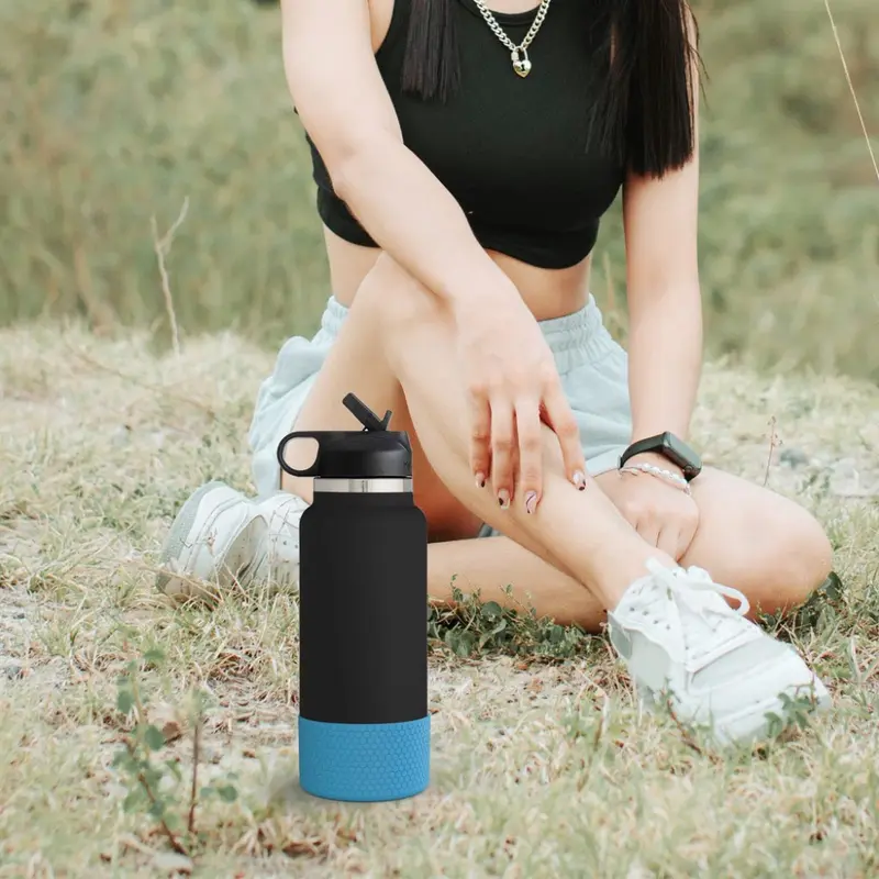 Tay Áo Đáy Chai Silicon, Phụ Kiện Cốc Chống Trượt, Tấm Lót Chai Nước, Vỏ Bảo Vệ Cách Nhiệt Hình Lục Giác, Thích Hợp Cho Aquaflash / HydroFlask, 12-40 oz, Mới 6