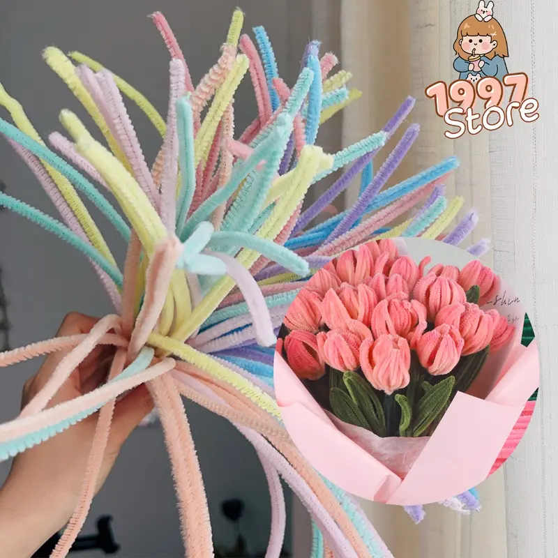 5 sợi Kẽm nhung mix màu, kẽm lông Sợi làm hoa trang trí handmade chất lượng