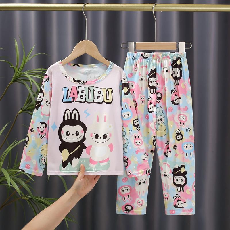 Bộ Đồ Mặc Nhà Trẻ Em, Phong Cách Hàn Quốc, Dành Cho Bé Gái Và Bé Trai, Bộ Dài Tay, Mỏng Và Dễ Thương, Thích Hợp Cho Mùa Hè, Bộ Đồ Điều Hòa Không Khí, Hàng Mới Về 1
