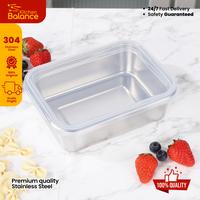 Gambar Kitchen Balance Wadah Penyimpanan Makanan Serbaguna Stainless Steel Anti Karat Food Grade dengan Tutup Kedap Transparan TR320 - WADAH dari Kitchen Balance Kota Administrasi Jakarta Utara 1 Tokopedia