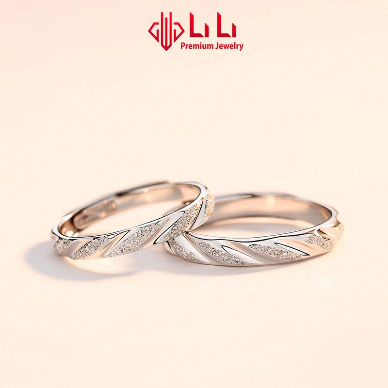 Nhẫn bạc cặp đôi LiLi S925 cao cấp trơn cách điệu Erastus LILI_716164