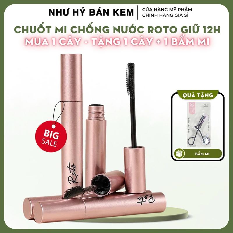 (Mua 2 Tặng 1)Chuốt Mi Mascara ROTO Hỗ Trợ Dài Và Cong Mi Không lem Không Trôi Chống nước Cosmetic Mỹ Phẩm ( Combo Gồm 2 Chuốt Mi Và 1 Kẹp Mi )