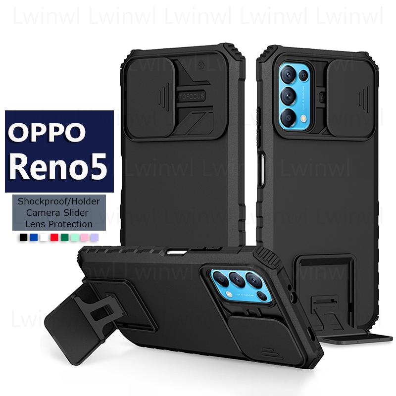 Ốp Chống Sốc, Dành Cho Oppo Reno5, Ốp Bảo Vệ Camera Kéo Đẩy, Ốp Điện Thoại Chân Đế, Tương Thích Với Oppo Reno 5 CPH2159 CPH2145