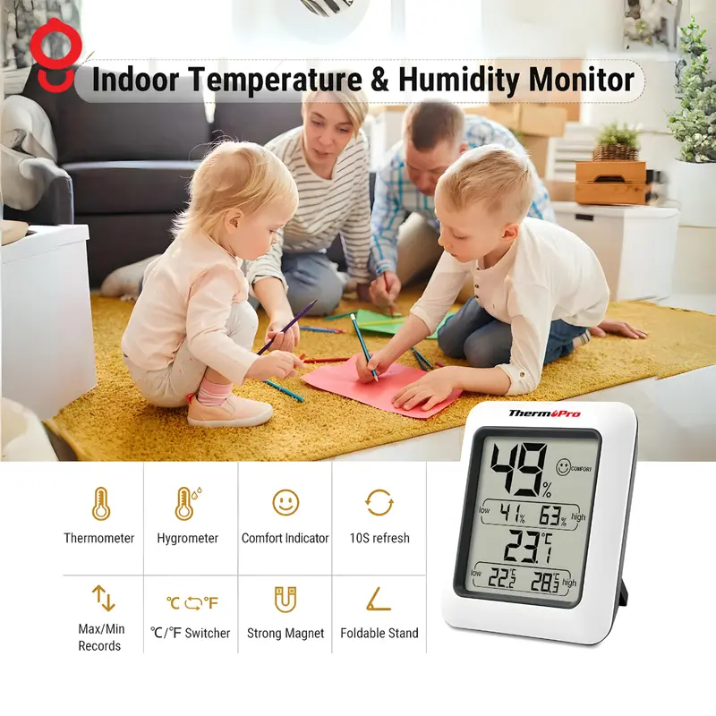 Ganghan Termometer Higrometer Ruang | Thermohygrometer Thermopro TP50 2