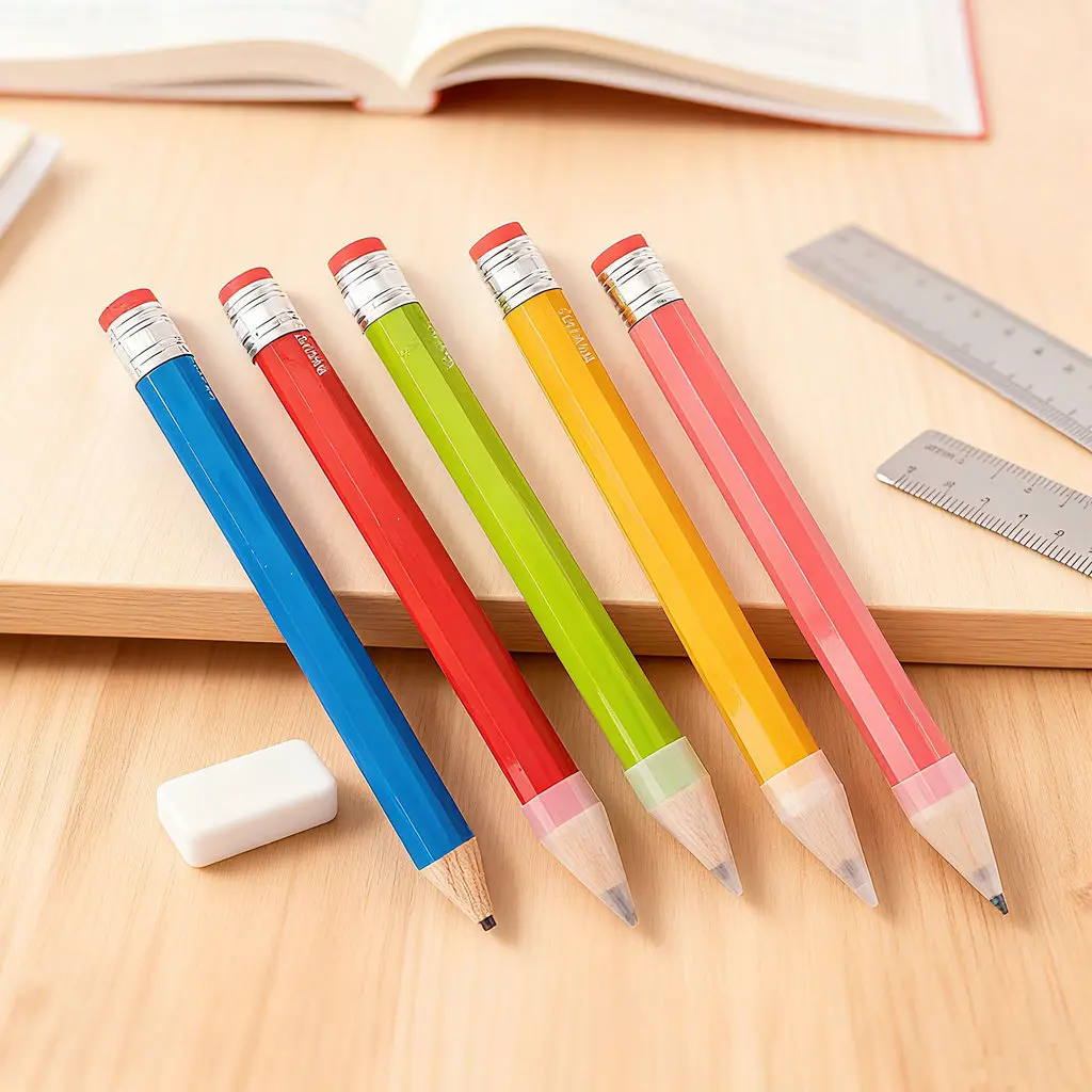 Pensil Raksasa 34cm Kayu, Pensil Tebal Warna, Hadiah Unik & Kreatif, Props Iklan