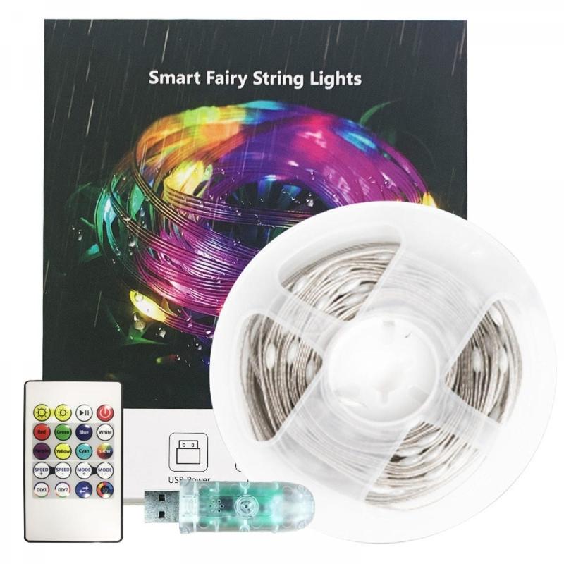 5v-usb Magic Color Leather String Lights, Led Leather String Lights Suitable for Magic Lights Outdoor Waterproof Camping Christmas Lights Atmosphere Decorative Lights, Mobile Phone App、Remote、Voice Control Lights 7