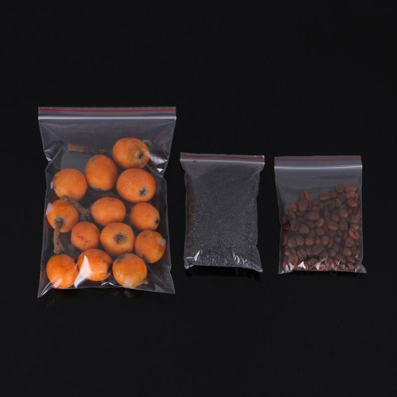 Túi Zip Poly Trong Suốt Tự Dính, 100 chiếc / gói, Để Đựng Đồ Gia Dụng, Túi PE, Làm Bằng Nhựa 7