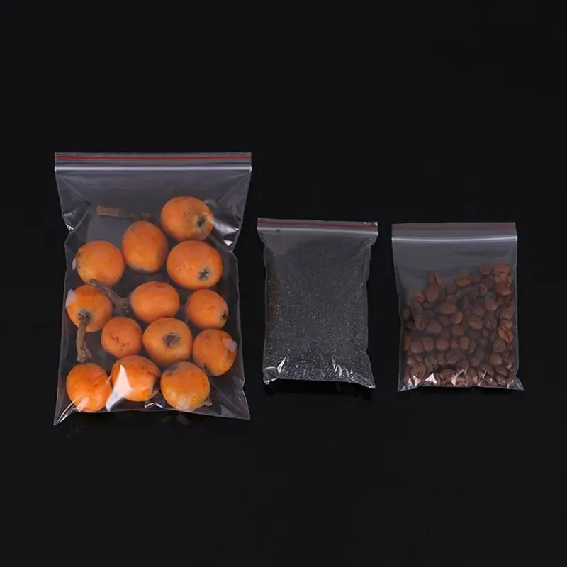 Bao bì tự dính mini, 100 chiếc / gói, túi PE, nhựa Poly trong suốt, túi Zip 3