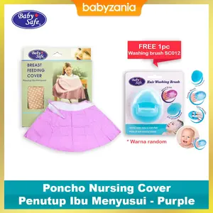 Baby Safe Poncho Nursing Cover Apron / Penutup Ibu Menyusui - Purple