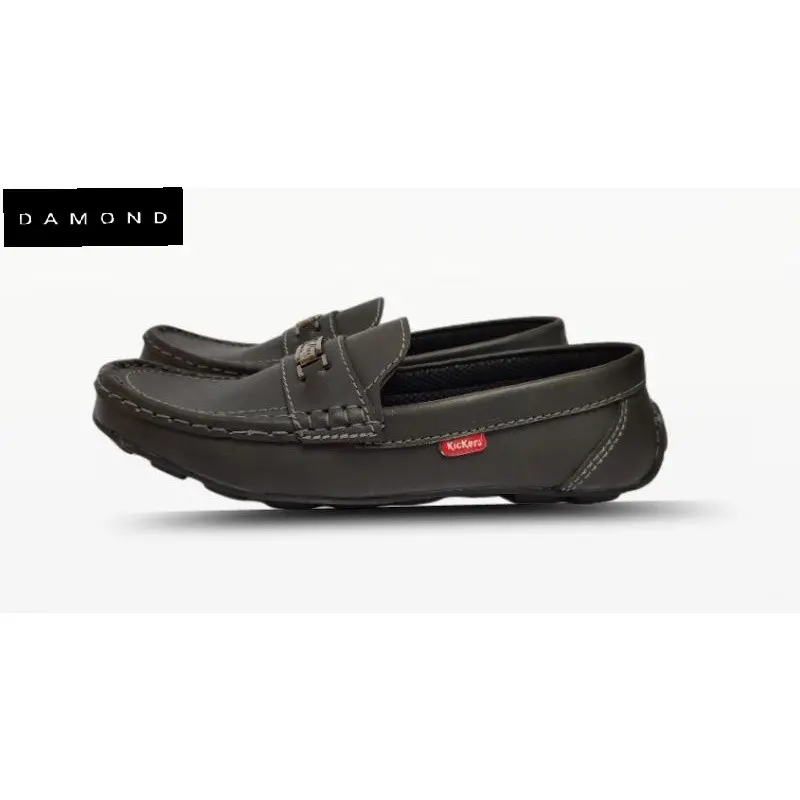 Sepatu pria kulit casual loafer slip on hitam untuk kerja dan aktifitas sehari hari sepatu damond Kasual Shoes  Kasual Flat fleksibel dasar