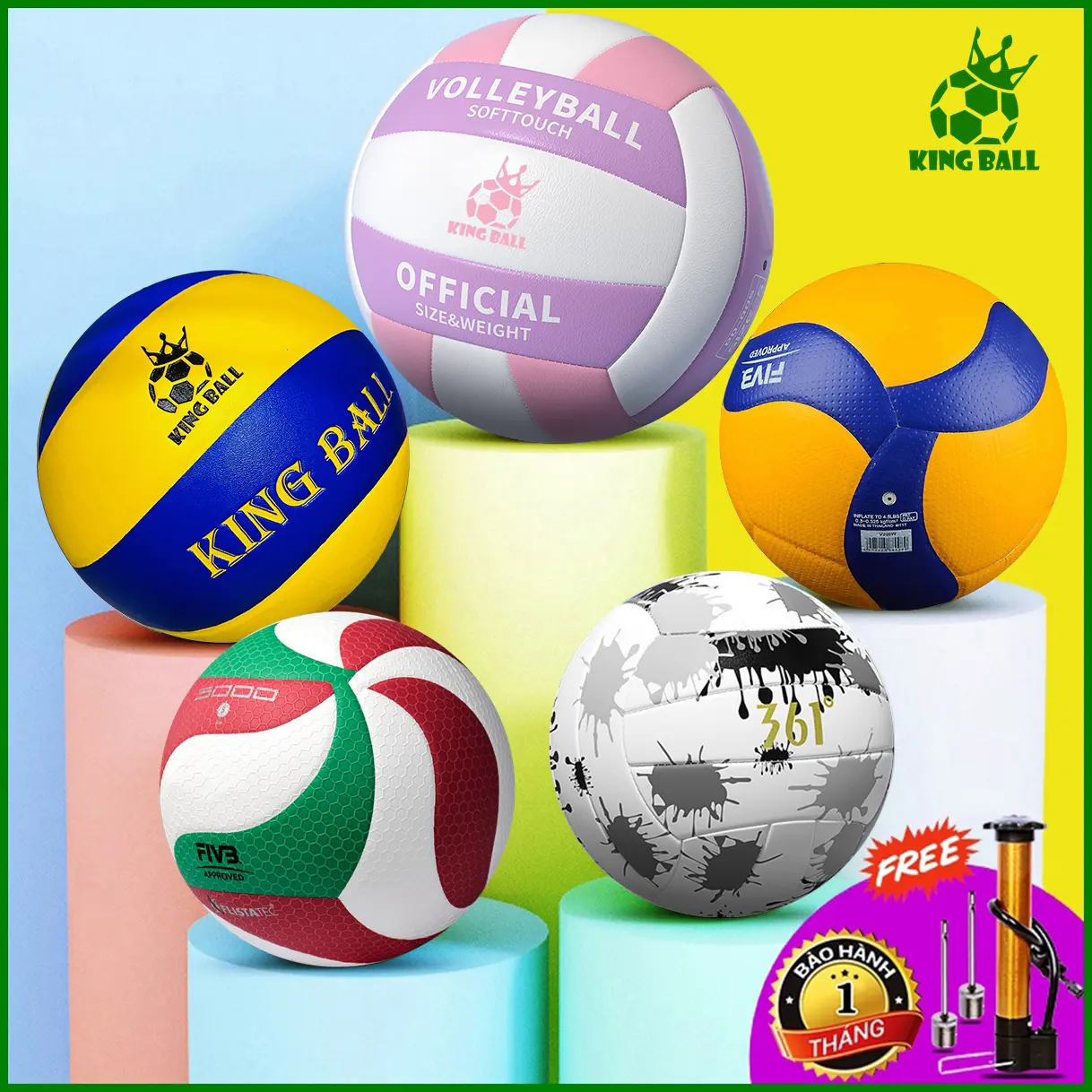 Bóng Chuyền Da King Ball Quả Bóng Chuyền Chính Hãng Giá Rẻ Nam Nữ Thi Đấu Tập Luyện Ngoài Trời Cho Trẻ Em Học Sinh Viên Người Lớn